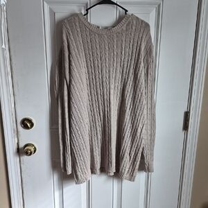 Mon Cheri Taupe Cable Knit Sweater